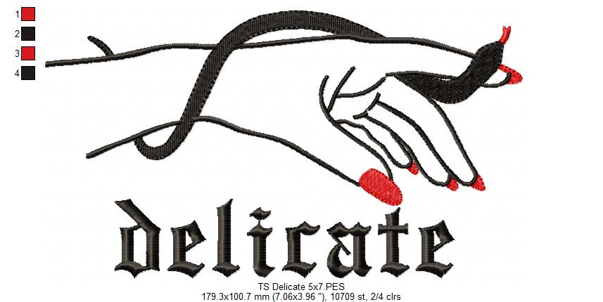 Taylor Swift Delicate - Fill Stitch - Machine Embroidery Design