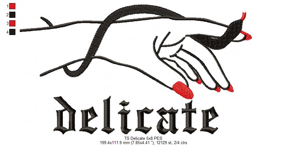 Taylor Swift Delicate - Fill Stitch - Machine Embroidery Design