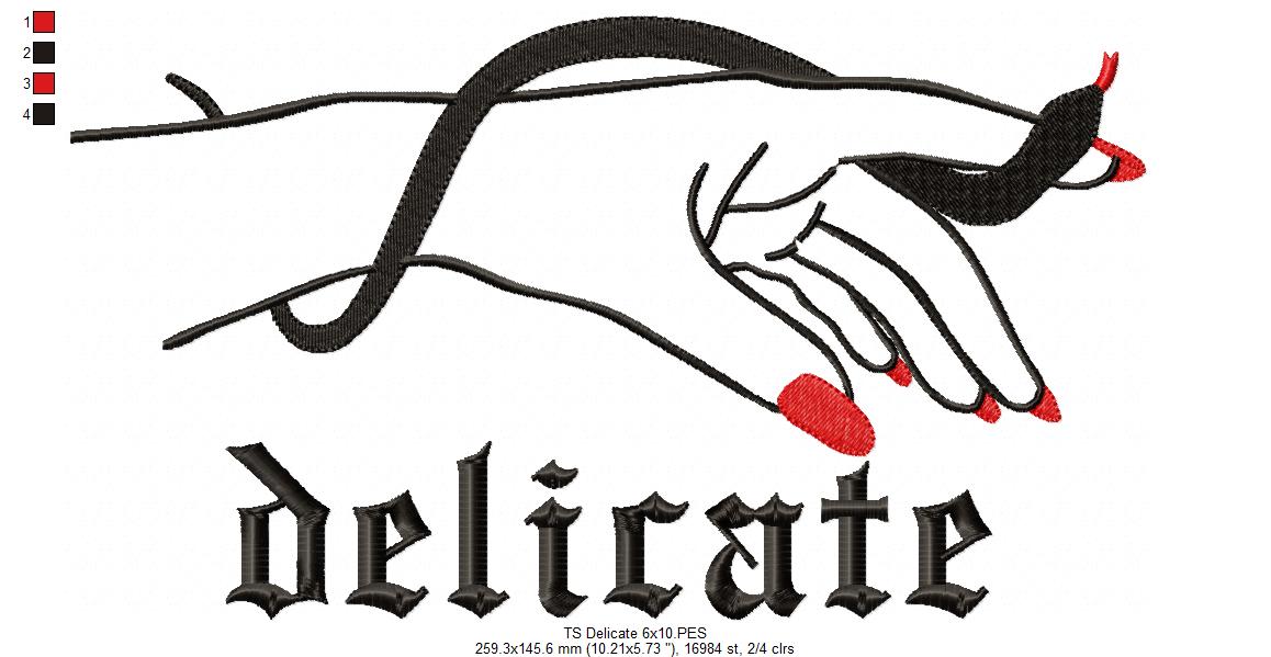 Taylor Swift Delicate - Fill Stitch - Machine Embroidery Design