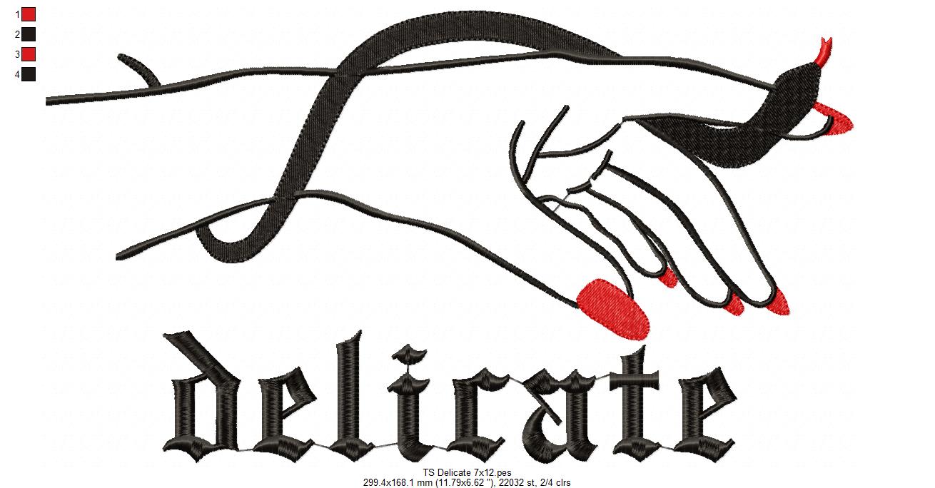 Taylor Swift Delicate - Fill Stitch - Machine Embroidery Design