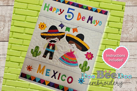 Cinco de Mayo Mexico Hanger - ITH Project - Machine Embroidery Design Upl - ITH Project - Machine Embroidery Design