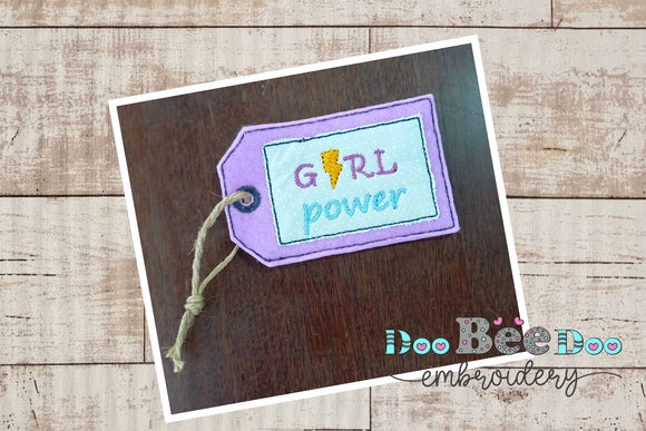 Girl Power Tag - ITH Project - Machine Embroidery Design