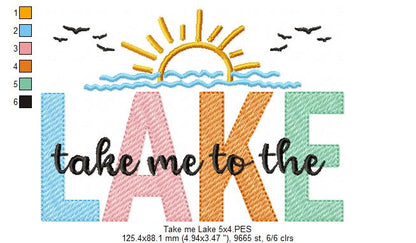 Take Me To The Lake - Sketch Stitch - Machine Embroidery Design