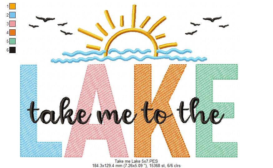 Take Me To The Lake - Sketch Stitch - Machine Embroidery Design