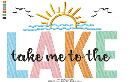 Take Me To The Lake - Sketch Stitch - Machine Embroidery Design