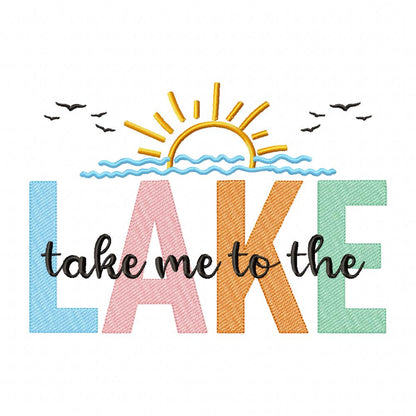 Take Me To The Lake - Sketch Stitch - Machine Embroidery Design