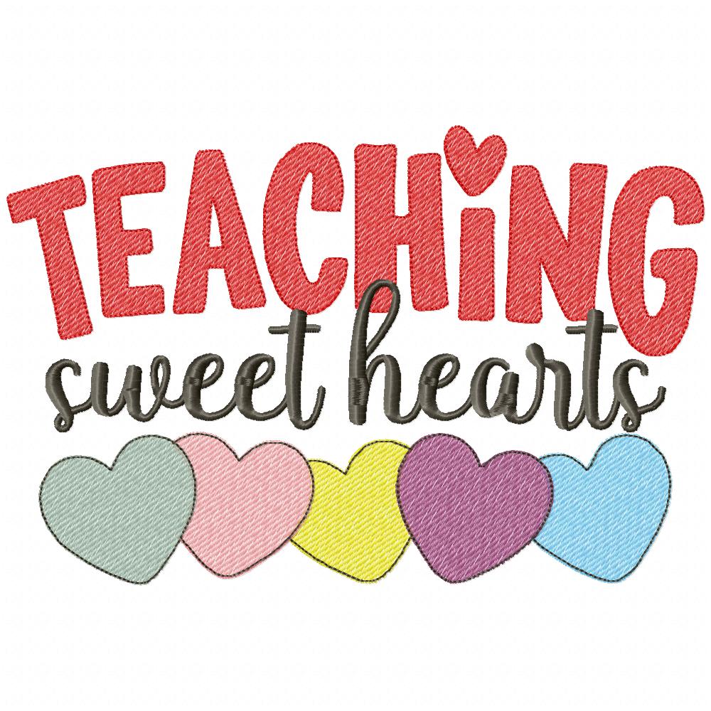 Teaching Sweet Hearts - Rippled Stitch - Machine Embroidery Design