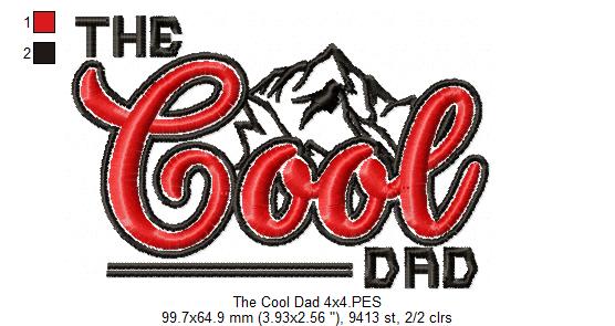 The Cool Dad - Fill Stitch - Machine Embroidery Design