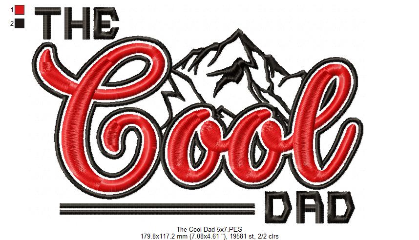 The Cool Dad - Fill Stitch - Machine Embroidery Design
