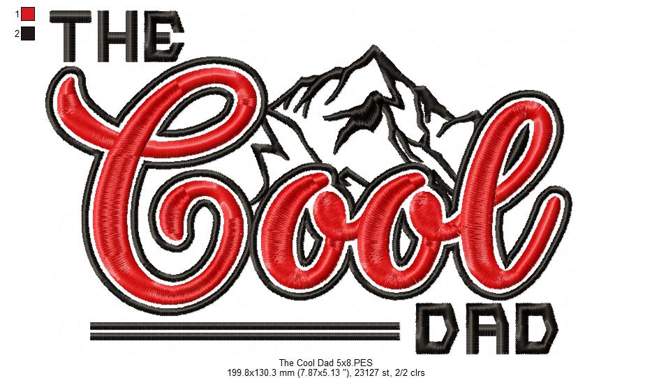 The Cool Dad - Fill Stitch - Machine Embroidery Design