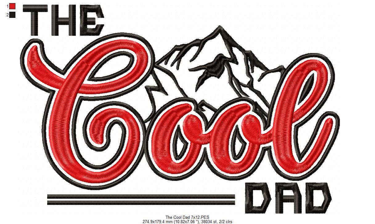 The Cool Dad - Fill Stitch - Machine Embroidery Design