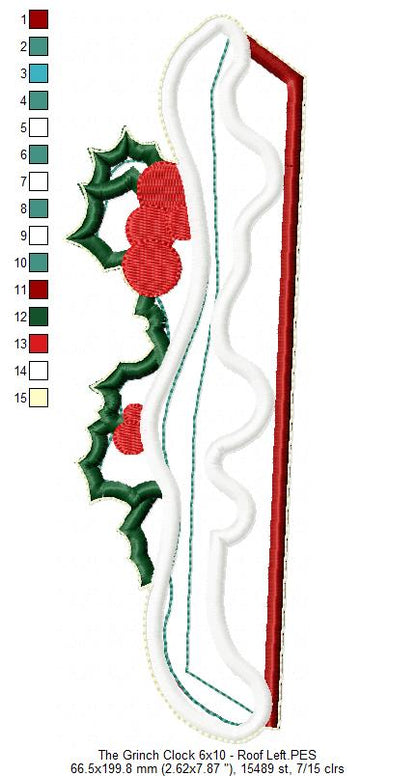 The Grinch Clock Ornament - ITH Project - Machine Embroidery Design