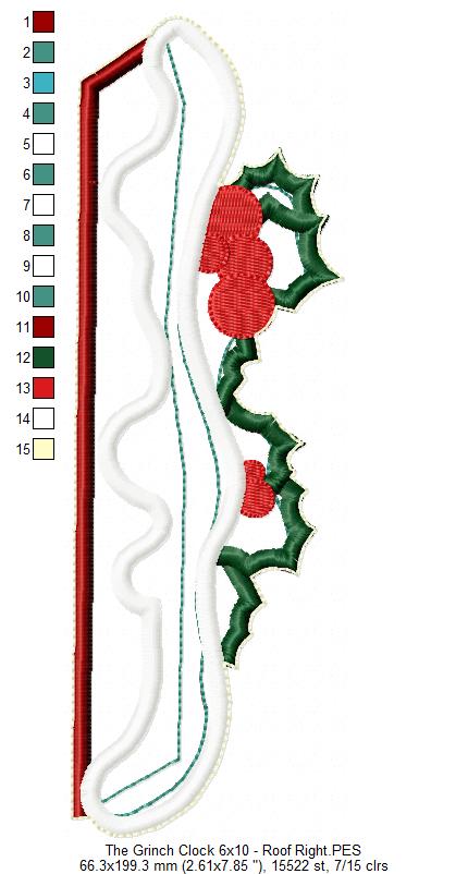 The Grinch Clock Ornament - ITH Project - Machine Embroidery Design
