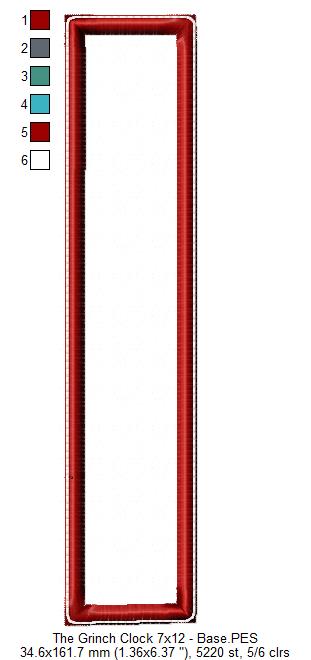 The Grinch Clock Ornament - ITH Project - Machine Embroidery Design