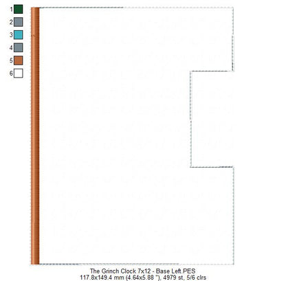 The Grinch Clock Ornament - ITH Project - Machine Embroidery Design