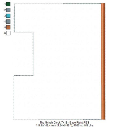 The Grinch Clock Ornament - ITH Project - Machine Embroidery Design