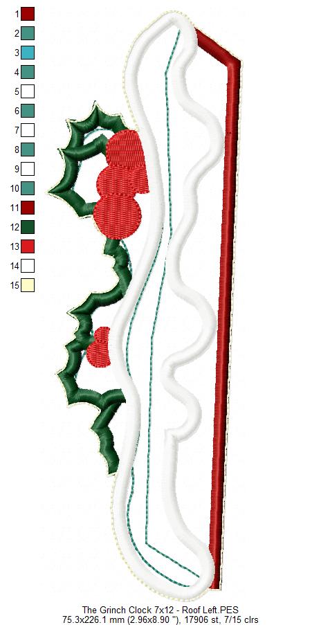 The Grinch Clock Ornament - ITH Project - Machine Embroidery Design