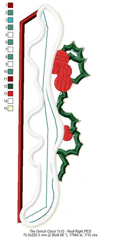 The Grinch Clock Ornament - ITH Project - Machine Embroidery Design