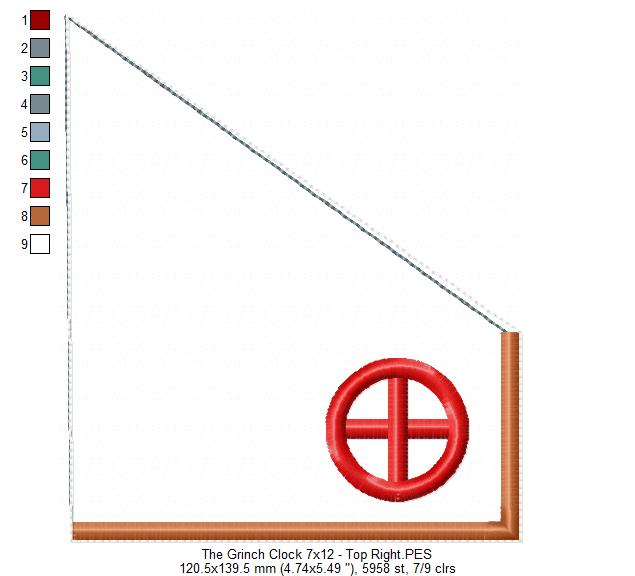 The Grinch Clock Ornament - ITH Project - Machine Embroidery Design