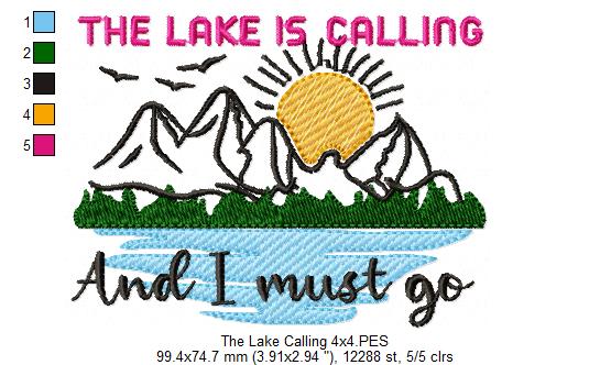 The Lake is Calling and I Must Go - Fill Stitch - Machine Embroidery Design