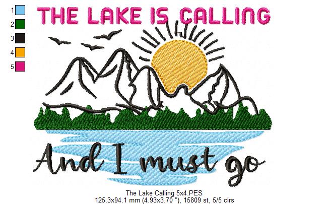 The Lake is Calling and I Must Go - Fill Stitch - Machine Embroidery Design