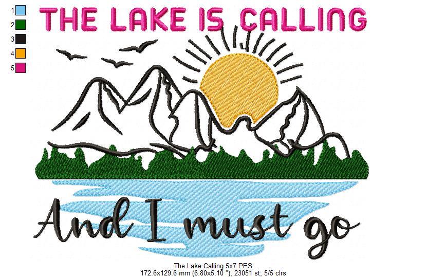 The Lake is Calling and I Must Go - Fill Stitch - Machine Embroidery Design