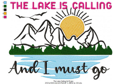 The Lake is Calling and I Must Go - Fill Stitch - Machine Embroidery Design