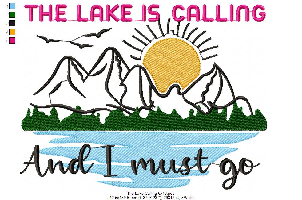 The Lake is Calling and I Must Go - Fill Stitch - Machine Embroidery Design