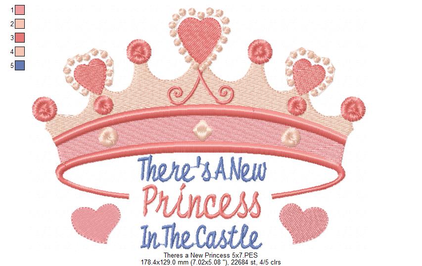 There’s a New Princess – Fill Stitch – Machine Embroidery Design