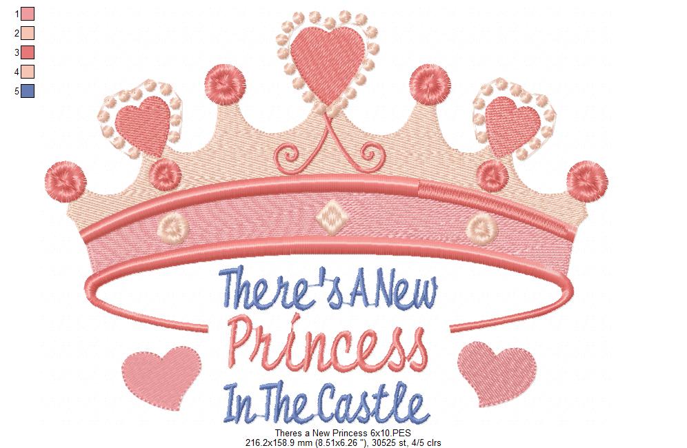 There’s a New Princess – Fill Stitch – Machine Embroidery Design