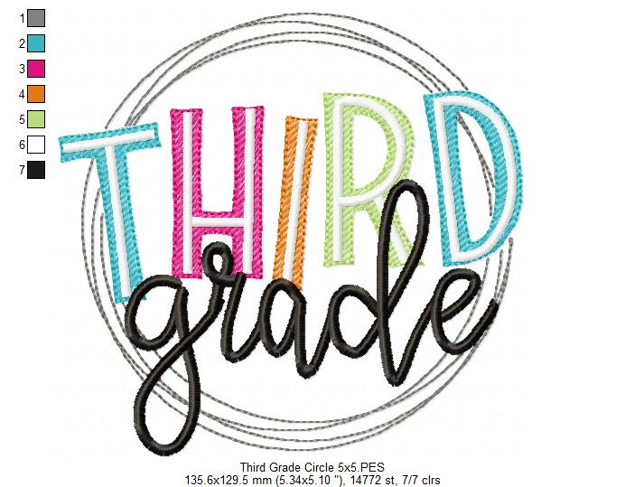 Third Grade Circle - Fill Stitch - Machine Embroidery Design