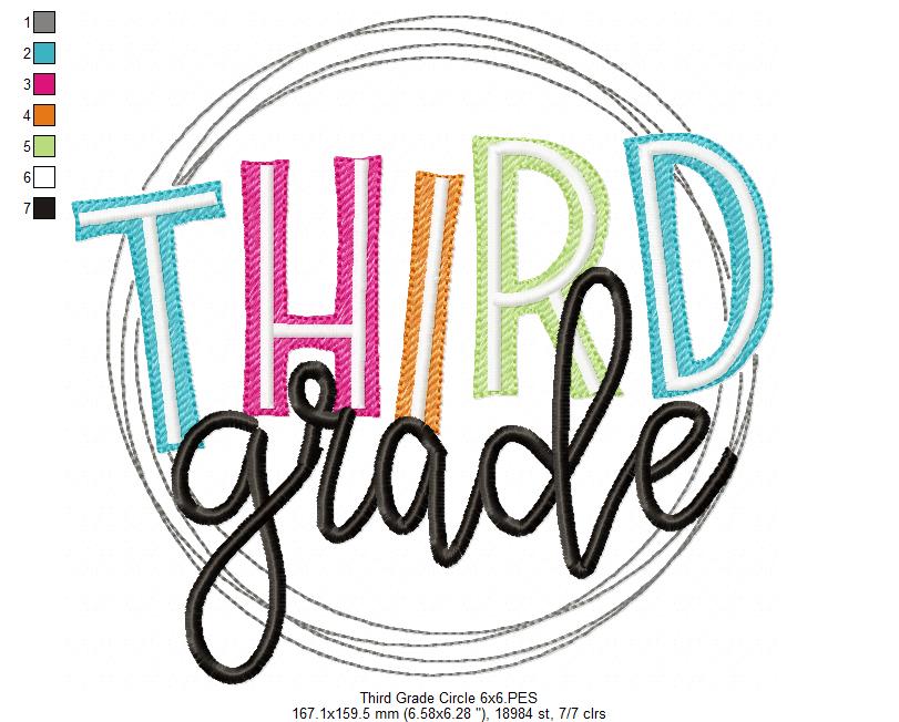 Third Grade Circle - Fill Stitch - Machine Embroidery Design