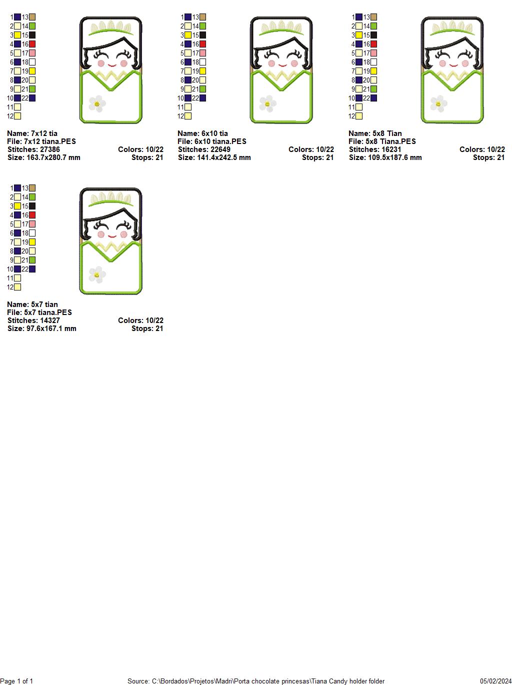 Tiana Princess Candy Holder - ITH Project - Machine Embroidery Design