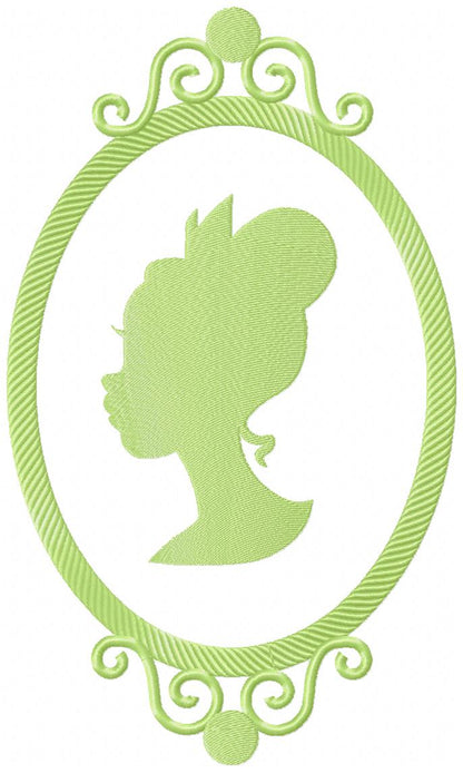 Princess Silhouette Frame Collection - Set of 12 designs - Fill Stitch Machine Embroidery Design