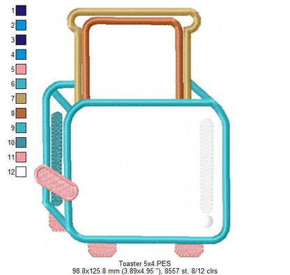 Breakfast Toaster - Appliqué - Machine Embroidery Design