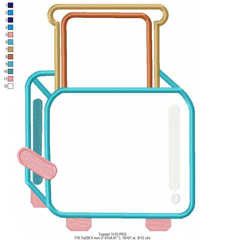 Breakfast Toaster - Appliqué - Machine Embroidery Design
