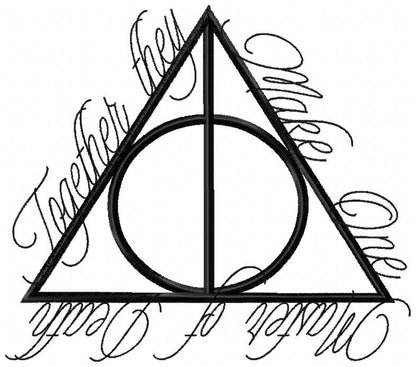 Together They Make One Deathly Hallows - Fill Stitch - Machine Embroidery Design