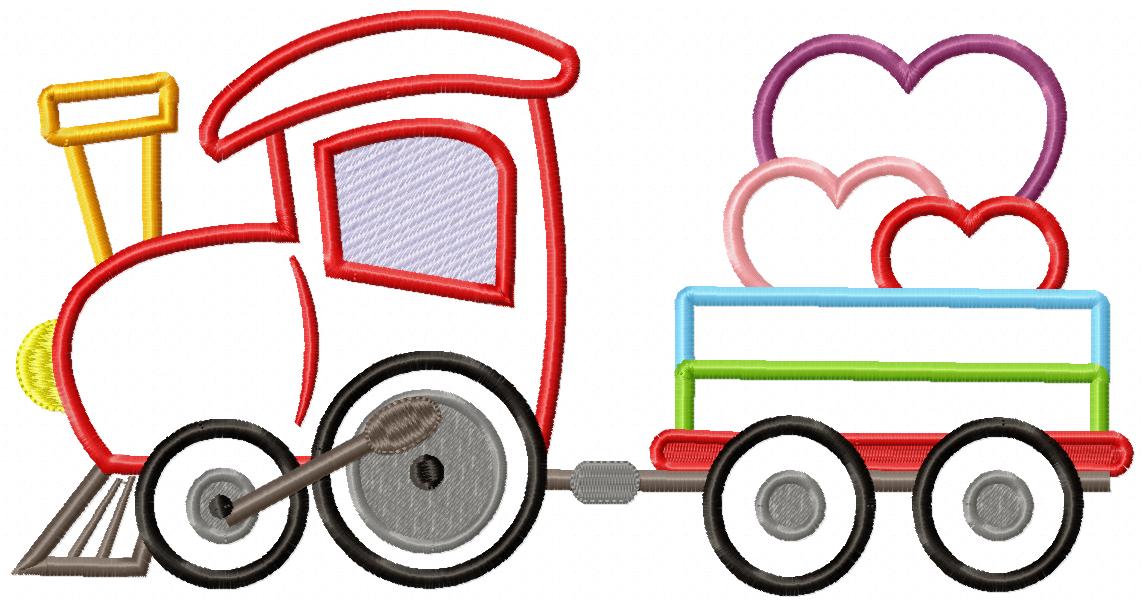 Love Train Hearts – Appliqué – Machine Embroidery Design