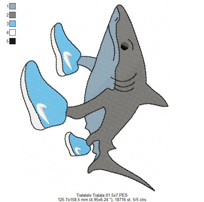 Tralalero Tralala - Fill Stitch Embroidery