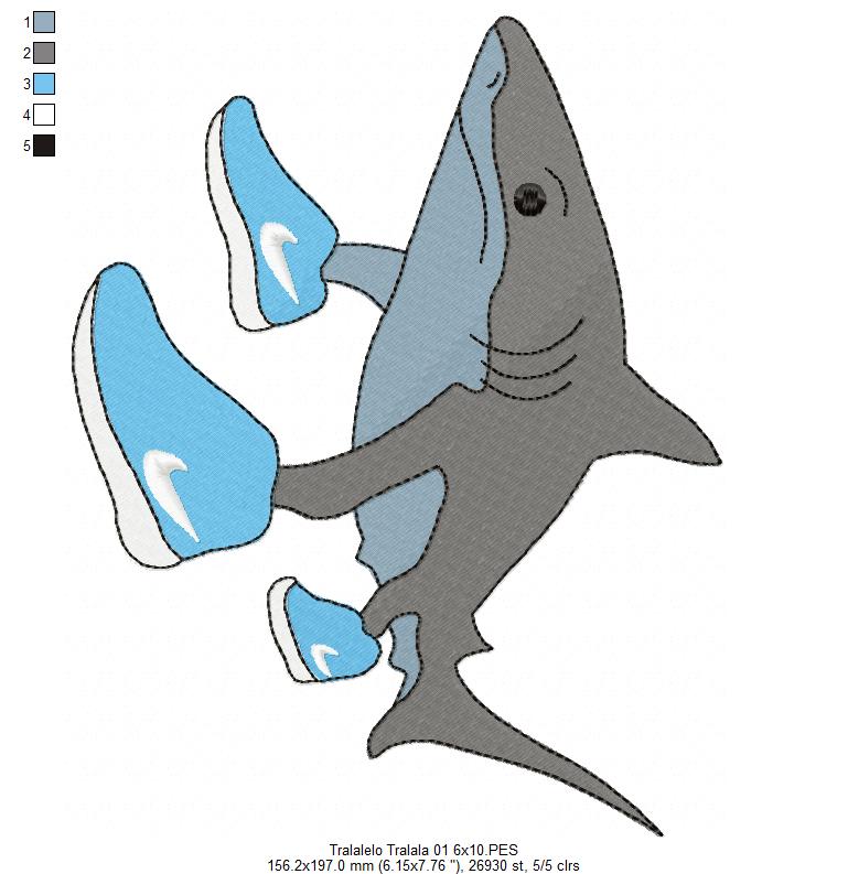 Tralalero Tralala - Fill Stitch Embroidery