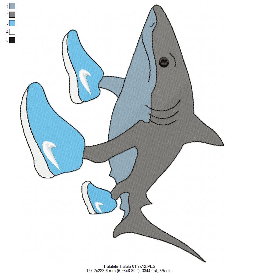 Tralalero Tralala - Fill Stitch Embroidery