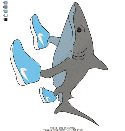 Tralalero Tralala - Fill Stitch Embroidery