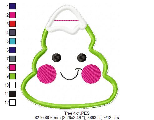 Cute Tree Ornaments Set - ITH Project - Machine Embroidery Design