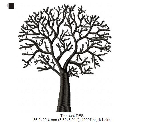 Tree - Fill Stitch - Machine Embroidery Design