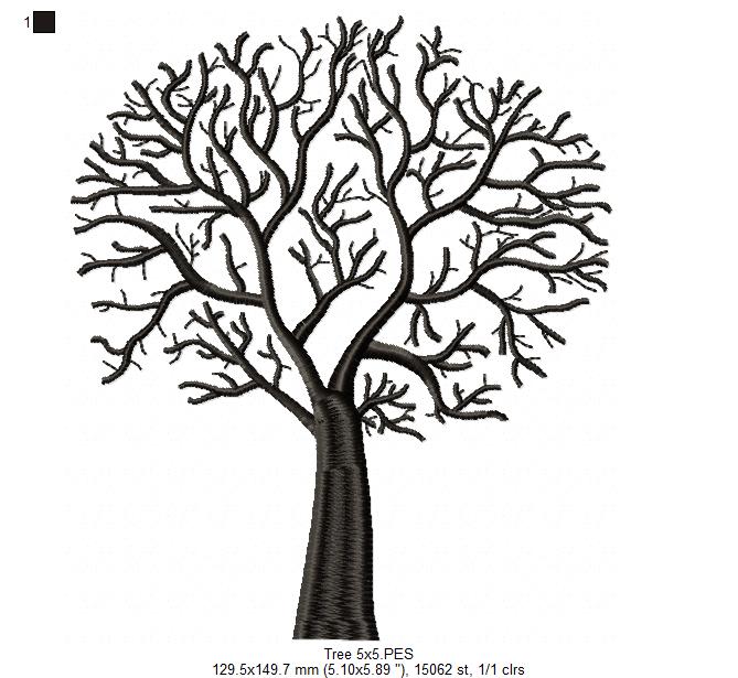 Tree - Fill Stitch - Machine Embroidery Design