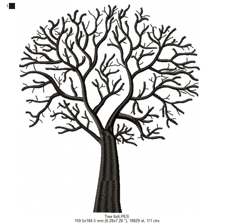 Tree - Fill Stitch - Machine Embroidery Design