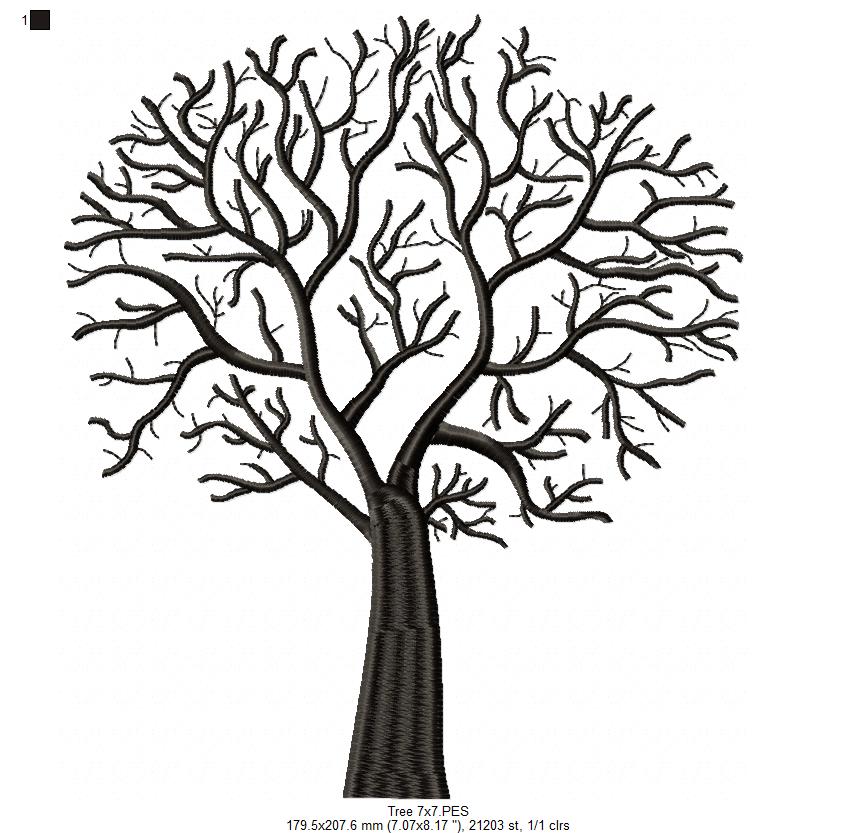 Tree - Fill Stitch - Machine Embroidery Design