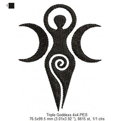 The Triple Goddess - Fill Stitch - Machine Embroidery Design
