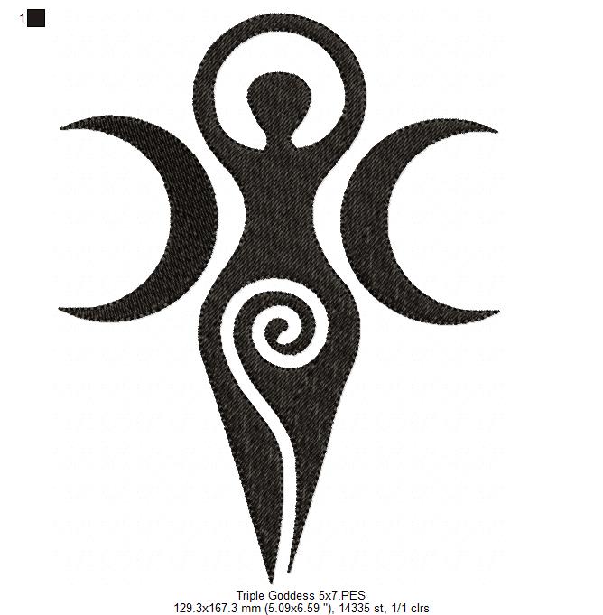 The Triple Goddess - Fill Stitch - Machine Embroidery Design