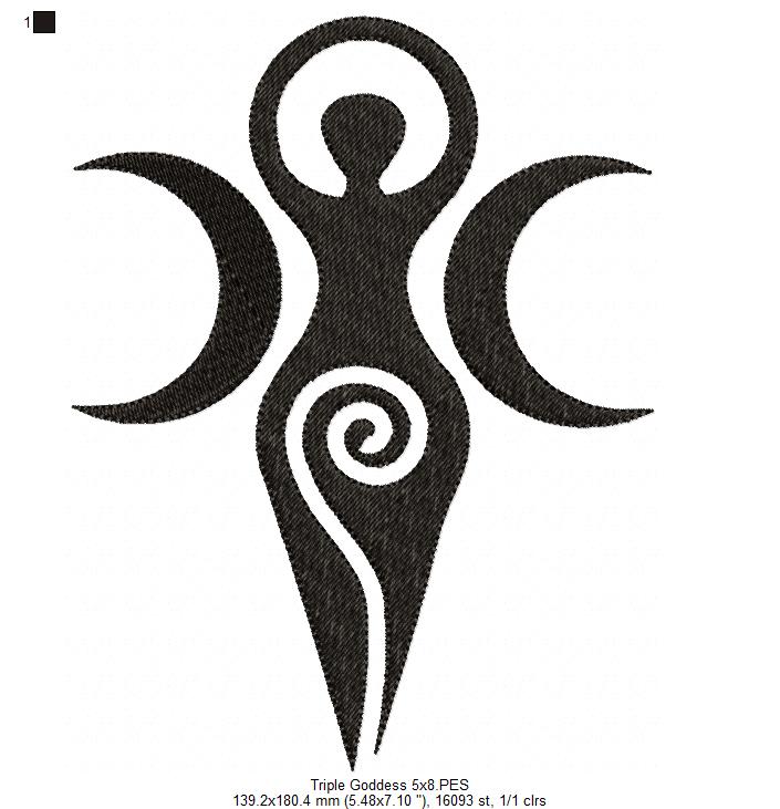 The Triple Goddess - Fill Stitch - Machine Embroidery Design